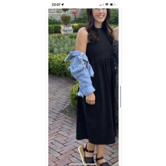 J Crew MIDI Dress Cotton NWTS Stretchy Sleeveless Peach Color Large BR873 1E - Picture 3 of 10